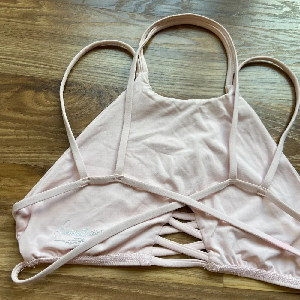 Frankies Bikinis Marley Pink Halter Swim Bikini Top
